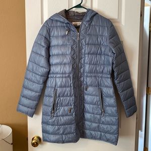 Beautiful slate blue puffer coat.